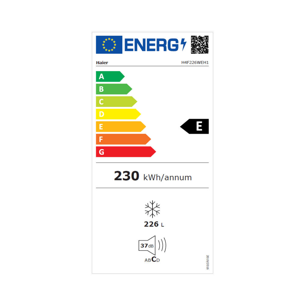 דירוג אנרגיה E - מקפיא 6 תאים Haier H4F226WEH1